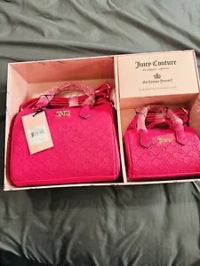 Juicy Couture Hot Pink Mommy & Me passende Tasche kostenlose Liebestasche Geschenkset ~ NEU - Bild 1 von 8