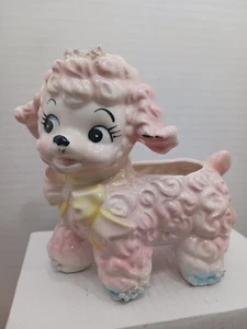 Vintage 1961 Relpo rosa Pudel Lamm Übertopf Spaghetti Borte Samson Import - Bild 1 von 7