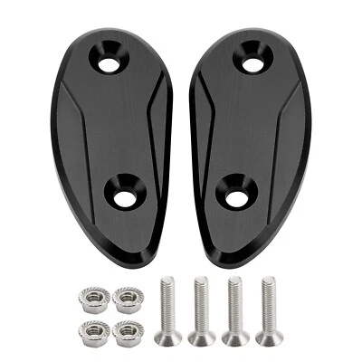 CNC Black Mirror Block Off Plates For Honda CBR 1000 RR CBR1000RR 2008-23 Foto 1 de 4