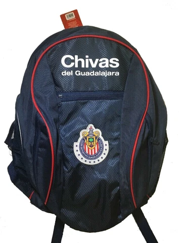 Chivas de Guadalajara Backpack School Bookbag w/ Soccer Ball Compartment - Blue Cover