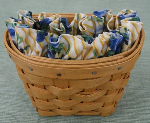 LONGABERGER 1998 Small Wall Hanging Basket w/ Liner 5" x 3" x 3.5" Cover