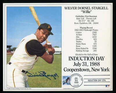 HOF Induction Day July 31st 1988 Willie Stargell Auto Autograph PSA/DNA PIRATES - Image 1 of 2