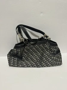 NY&C Signature Black Leather Satchel Handbag - Picture 1 of 2