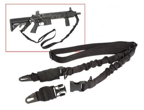 Rothco 4656 Black Military Style Two 2 Point Bungee Rifle Sling  - Imagem 1 de 1