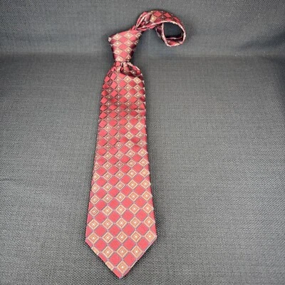 Corbata geométrica roja para hombre Ike Behar 100 % seda 58 x 3,5 autoforrada Foto 1 de 4
