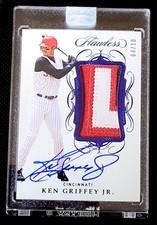 2020 Flawless KEN GRIFFEY JR MLB Game Worn Jersey On Card Sapphire SSP Auto /10