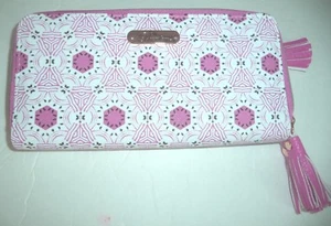 Buxton Double Ziparound Cloisonne Wallet,Very Berry - Picture 1 of 5
