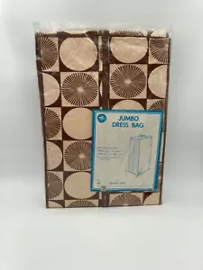 Vintage Jumbo Dress Bag in Original Package 20"x13.5"x57" Brown/Tan Pattern - Picture 1 of 6