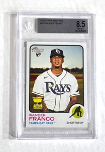 WANDER FRANCO 2022 Topps Heritage High Number RC #347! BGS NM-MT+ 8.5! RAYS! - Picture 1 of 2