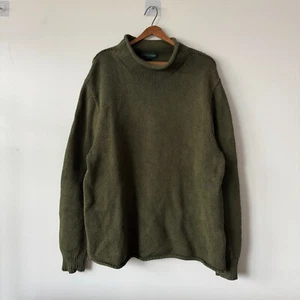 J. Crew Sweater Men's L 1988 Cotton Rollneck Raw Hem Prep Fisherman 90s Oarsman - Picture 1 of 6