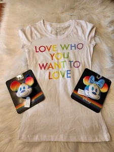 Damen-T-Shirt Größe Juniors XS Love Who You Want To Love Mickey Bonus 101 - Bild 1 von 6