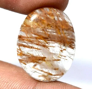 23.90 Ct Natural Rutilated Crystal Inside Brown Hair Top Quality Gemstone - Picture 1 of 4