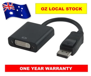 DisplayPort to DVI Converter Adapter Cable - 1 Yr Warranty Tax Invoice - Picture 1 of 2