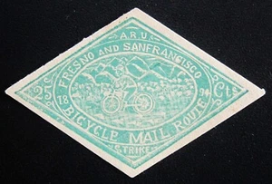 1894 US Local 12L2 originale bicicletta posta percorso Fresno San Francisco MH OG - Foto 1 di 2