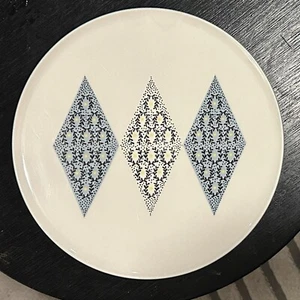 Informal True China By Iroquois - Blue Diamonds 10” Dinner Plate by Ben Seibel - Picture 1 of 3