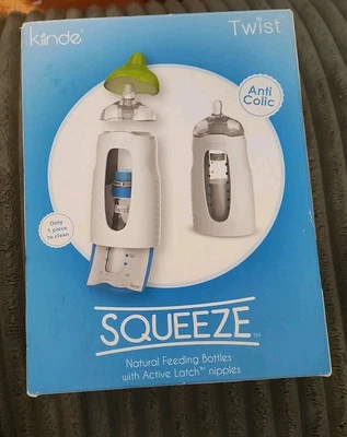 Kiinde Twist Squeeze Baby Breast Milk Feeding Bottle With Active Laych Nipples - Image 1 of 3