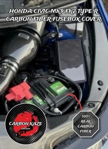 CARBON KAZE CARBON FIBER ENGINE BAY FUSEBOX COVER - HONDA CIVIC MK9 FK2 TYPE R - Picture 1 of 7