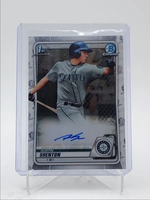 AUSTIN SHENTON 2020 BOWMAN CHROME 1ST AUTOGRAPH MARINERS AUTO Q4170 - Image 1 of 2