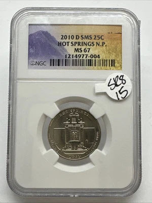 2010 S SMS Hot Springs  N. P. State Quarter 25c NGC MS67 SR8-15 - Image 1 of 4