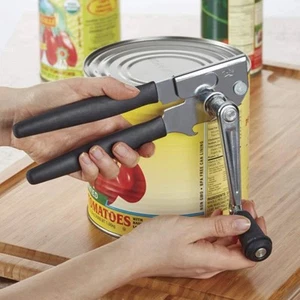 Commercial Manual Can Opener, Heavy Duty Hand Crank, Easy Grip Handle, Black - Picture 1 of 22