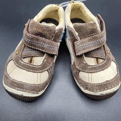Stride Rite Trent Toddler Shoe size 7.5 Brown Cream New NWT Easter Boys 7.5 Med - Image 1 of 4
