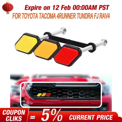 Tri-color 3 Grille Badge Emblem For Toyota Tacoma TRD 4Runner Tundra Kcfmhdrsimh - Image 1 of 4