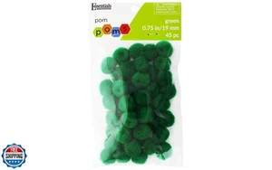 Pompones Essentials By Leisure Arts, verdes, 3/4", 45 piezas por paquete - Imagen 1 de 1