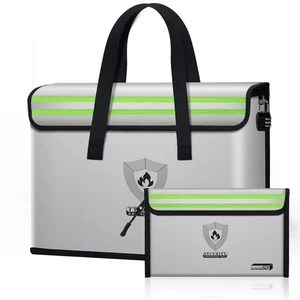 fireproof document pouch (16" x 12" x 5") silicone coated, combination lock o... - Picture 1 of 8