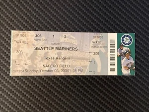 Ichiro Suzuki MLB Hit Record #262 10/3/2004 Full Ticket Rangers Mariners - Picture 1 of 2