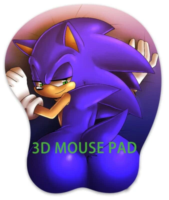 3D Mousepad Oppai Mouse pad with Wrist Rest Pain Relief Anime Manga pad hedgehog - Image 1 of 4