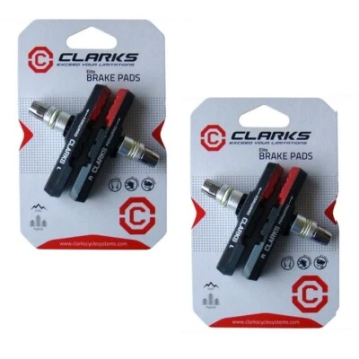 2 CLARKS CPS301 TRIPLE COUNTOUR BIKE BICYLE CYCLE MTB V BRAKE SHOES BLOCKS PADS  - Image 1 of 4