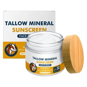 Protector solar mineral de sebo de res no tóxico, bálsamo solar natural y orgánico alimentado con pasto - Imagen 1 de 12
