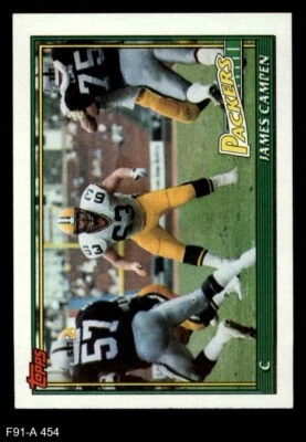 1991 Topps #454 James Campen Packers RC Tulane 8 - NM/MT - Image 1 of 2