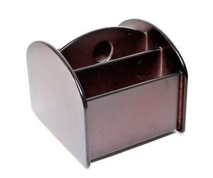 Drehbarer Holz Schreibtisch Organizer Geteilt Box Caddy - Bild 1 von 6