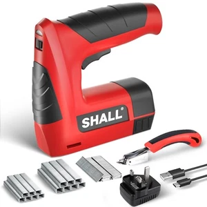 SHALL Cordless Staple Gun,3 in 1 Electric Brad Nailer/Stapler,with 2500 Staples - Picture 1 of 22