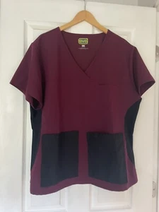Blusa Médica Ave Talla Grande 3XL Granate y Bolsillos Negros - Imagen 1 de 3