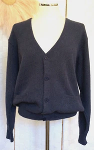 VTG Peruvian Connection 100% Alpaca Blue V-Neck Button Cardigan Sweater S FXC - Picture 1 of 16