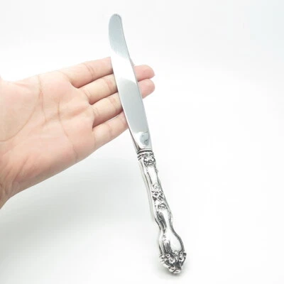 Cuchillo hueco Wallace La Reine antiguo Art Deco 1921 de plata de ley 925 y acero Foto 1 de 4