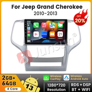 For Jeep Grand Cherokee 2010-2013 Car Stereo Radio GPS Navi Carplay Android 13 - Foto 1 di 16