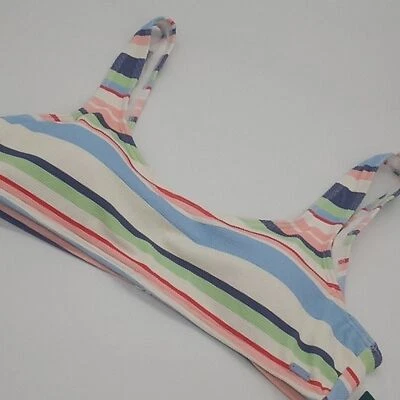 Roxy Bikini Top Juniors XL Line Up Striped Bralette Swim Top White‎ Stripe XL - Image 1 of 4