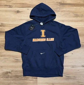 NWT Nike University Of Illinois Fighting Illini Hooded Sweatshirt Mens Medium - Picture 1 of 4