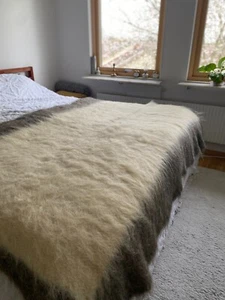 Heavy Throw blanket /Extra large wool blanket/100 sheep organic wool/handcrafted - Picture 1 of 4