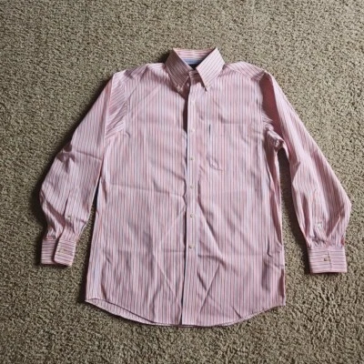 Camisa Tommy Hilfiger Para Hombre Mediana 15.5 32-33 Vestido a Rayas Abotonada Punto Pequeño Foto 1 de 4