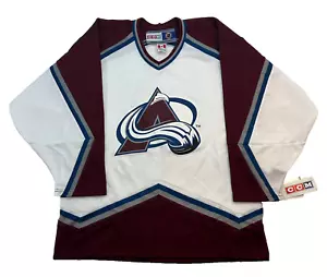 Camiseta deportiva para hombre CCM NHL hockey Colorado Avalanche talla L blanca hecha en Canadá - Imagen 1 de 10
