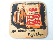 Vintage CRISTO - OXO Flavoured Potato Crisps ... Cat No'?? Beer mat / Coaster