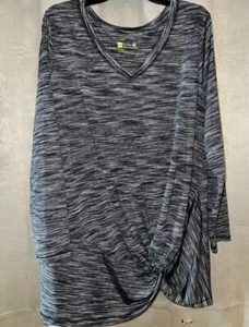 💐 Ladies Xersion 2x Long Sleeve Gray & Black Athletic Top! - Picture 1 of 5