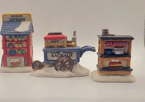 Christmas Village Accessories, Sausage Cart, ClamWin Chowder And Cupcakes. - Picture 1 of 4