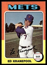 1975 Topps MINI #324 Ed Kranepool   Baseball New York Mets