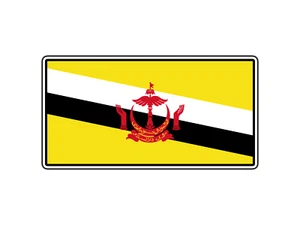 #2572 Bandera de Brunei Mundo País Pegatina Impermeable Vinilo Calcomanía Troquelada Coche - Imagen 1 de 1