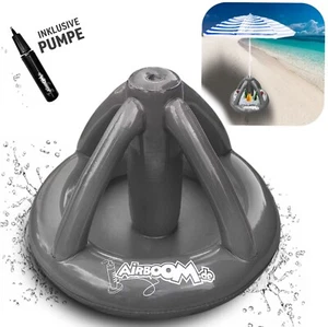 AIRBOOM grau aufblasbarer Schirmständer Strand Strandschirm mit Pumpe